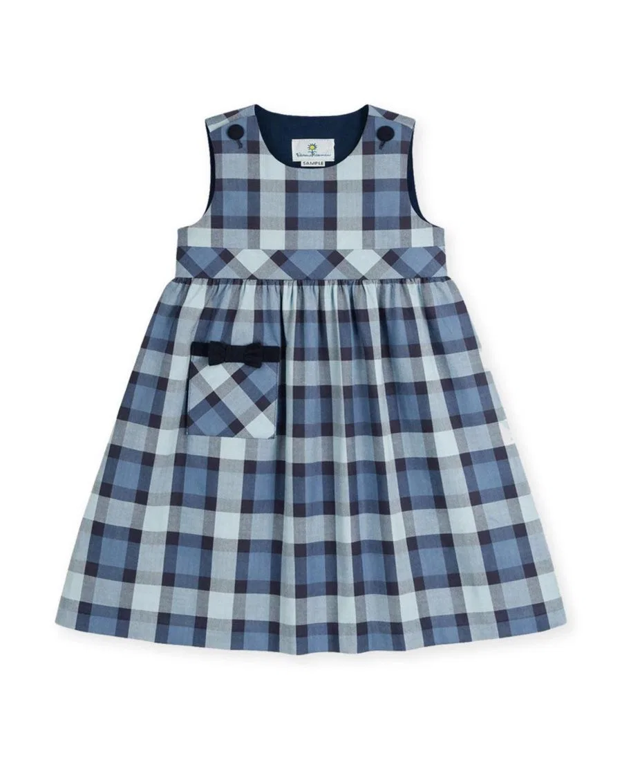 Платье-джемпер с карманом Florence Eiseman, Blue & Navy Plaid