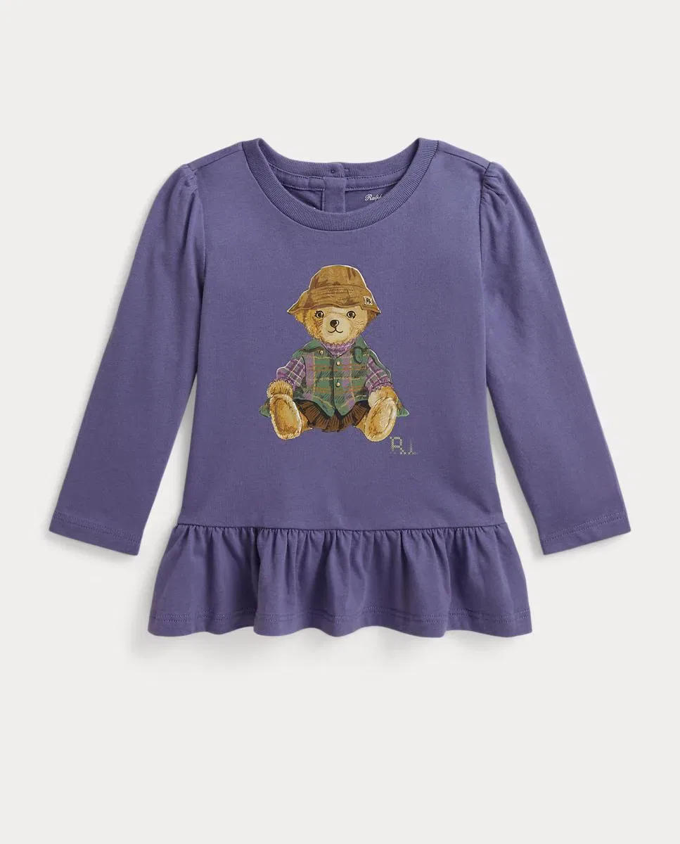 Детская футболка из хлопка, Polo Bear, Polo Ralph Lauren, фиолетовый