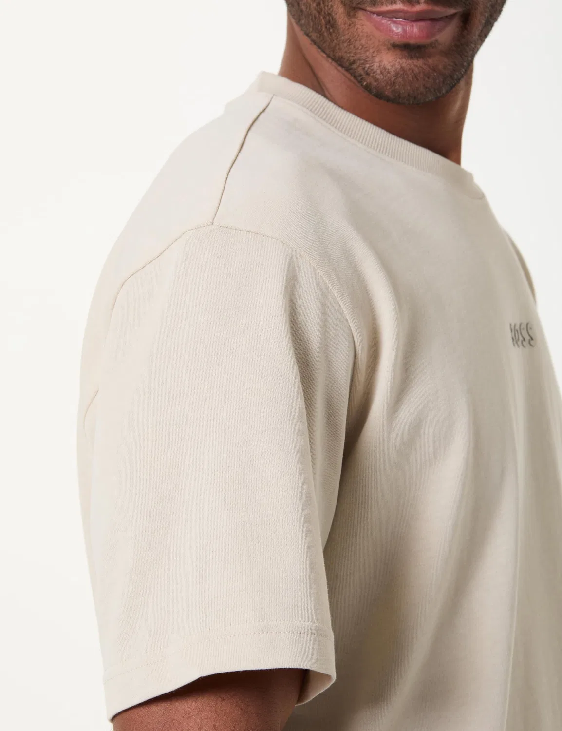 Мужская футболка с принтом Boss Tee 10 BOSS, Light Beige 272 — фото 4