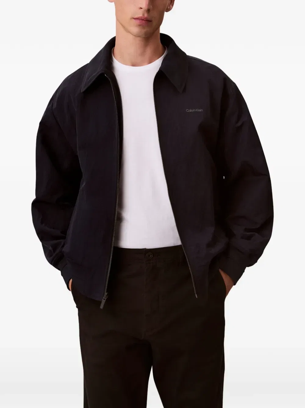 Куртка на молнии с логотипом Calvin Klein, синий