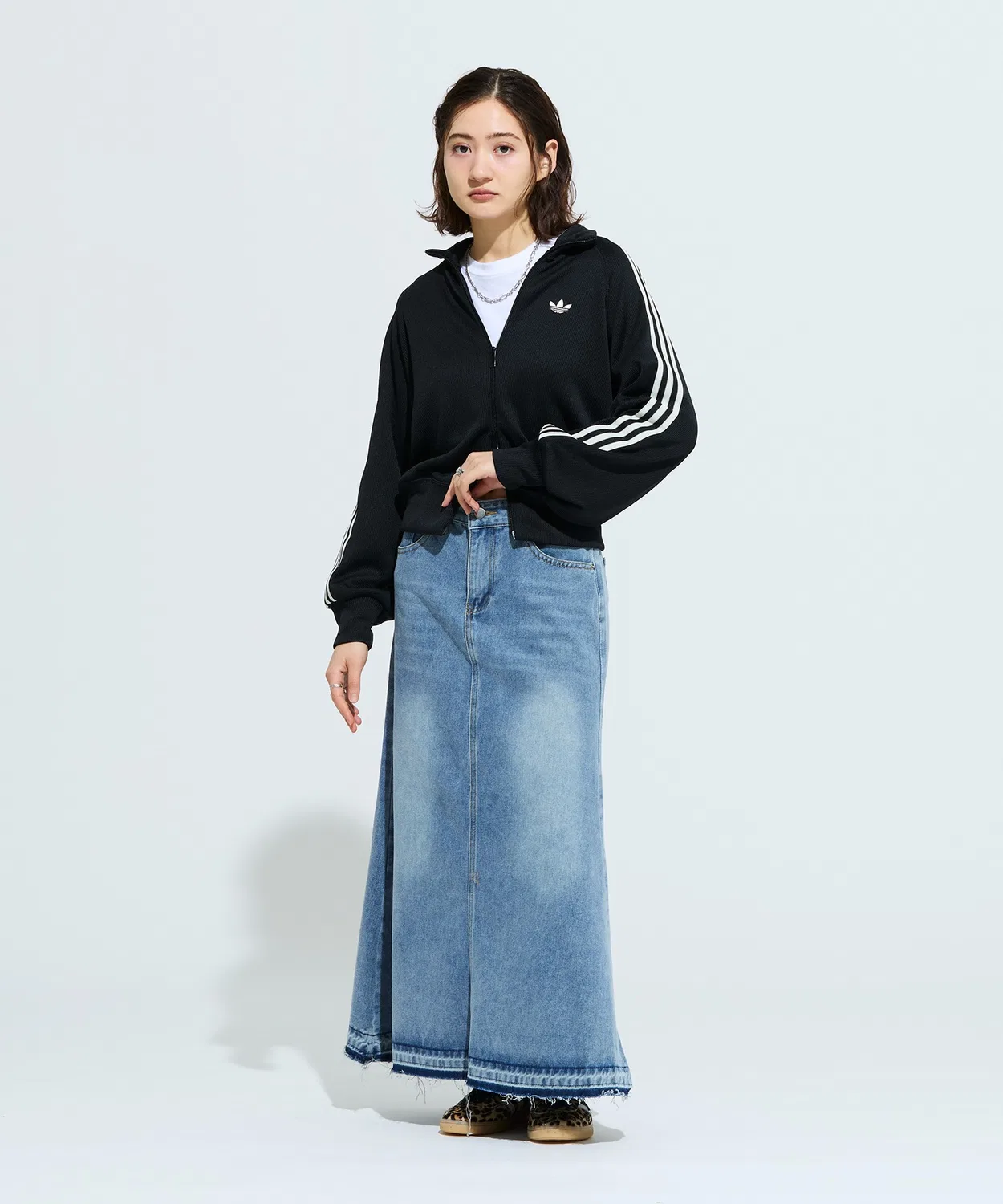 Женский джерси-топ с принтом трилистник Adidas Originals, Black — фото 2