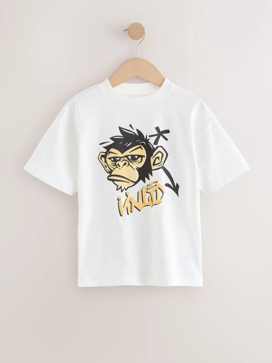 Футболка с графическим принтом Monkey Next, цвет экрю-белый — фото 4