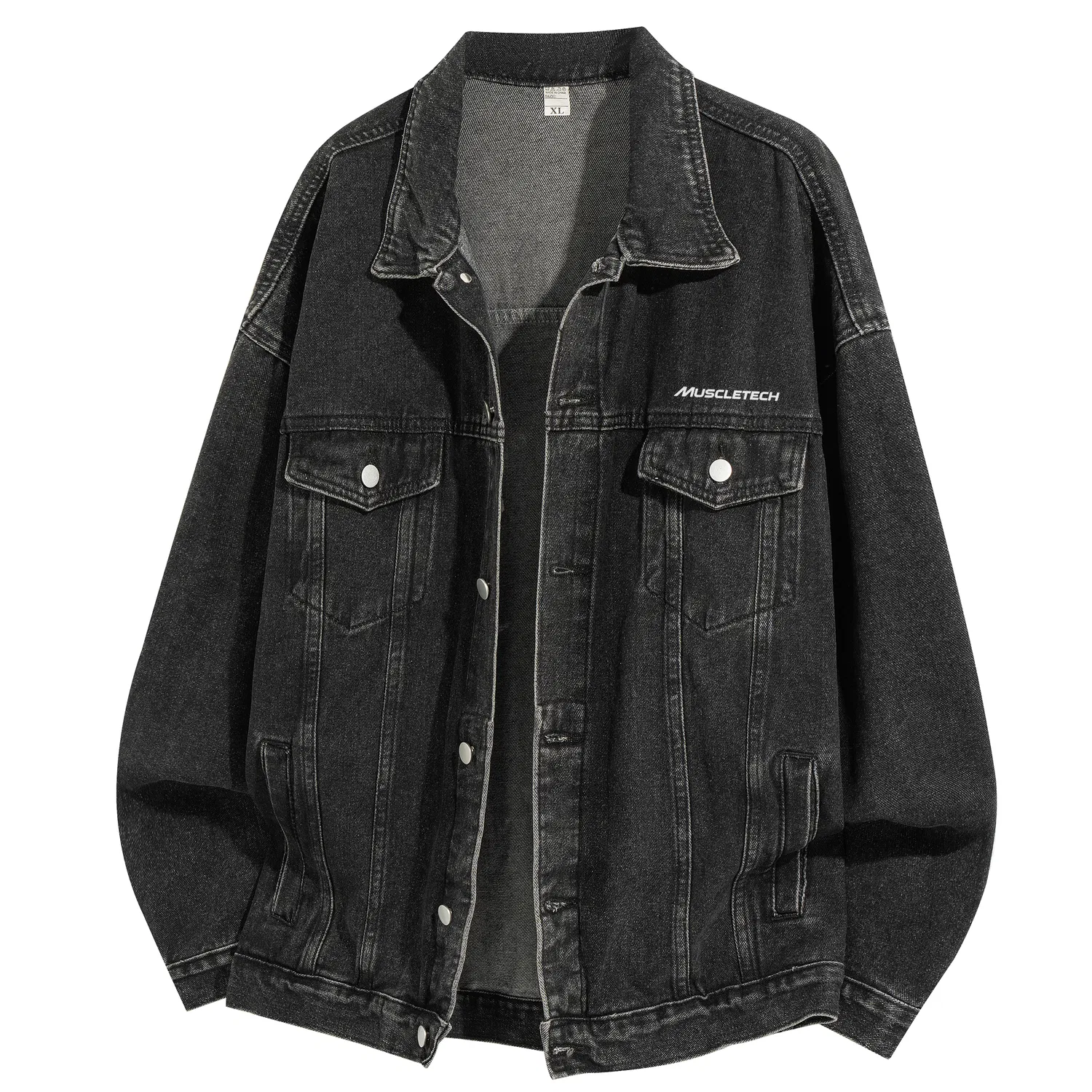 Детское джинсовое пальто с принтом, Denim Jackets Unisex Lapel Moderate Print, MUSCLETECH