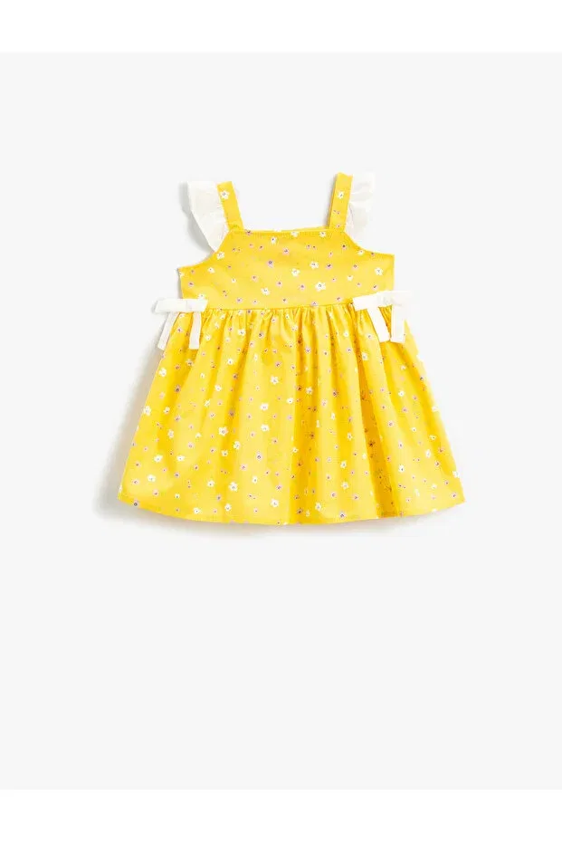 Детское платье для девочек хлопковое с воланами Koton, Yellow