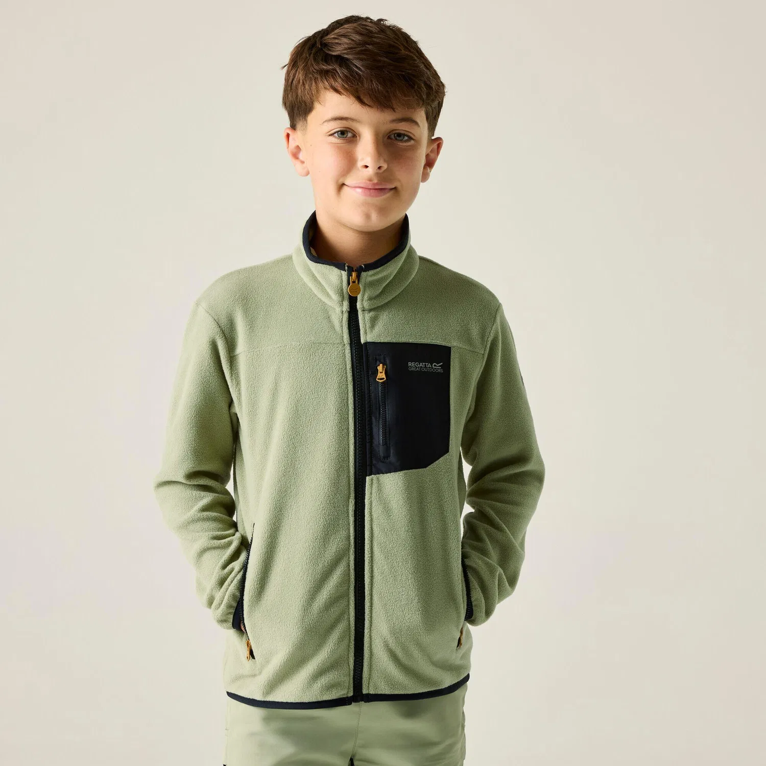 Детская флисовая куртка с длинным рукавом Frankie Regatta, Salbeigrun