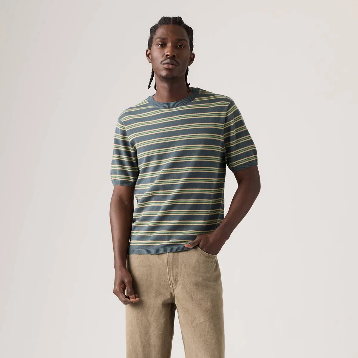 Свитер с коротким рукавом Levi's, Lucas Stripe Dark Slate - Blue — фото 3