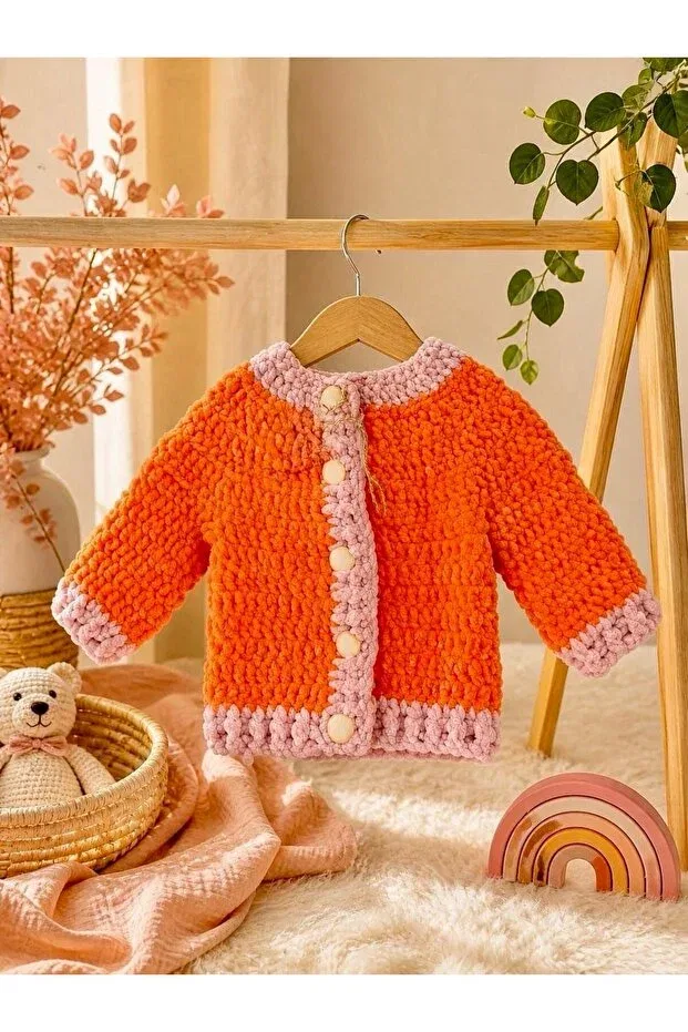 Детский кардиган для девочек с длинным рукавом Duhimoorgu, Orange