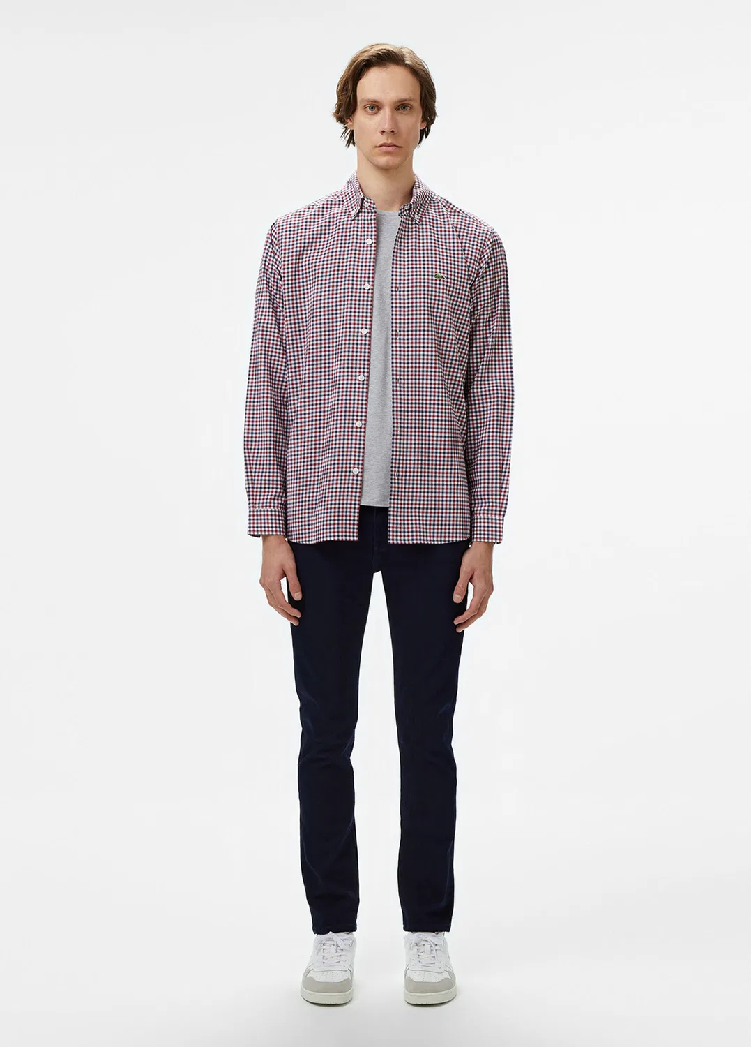Футболка с круглым вырезом Slim Fit Lacoste, серый — фото 4