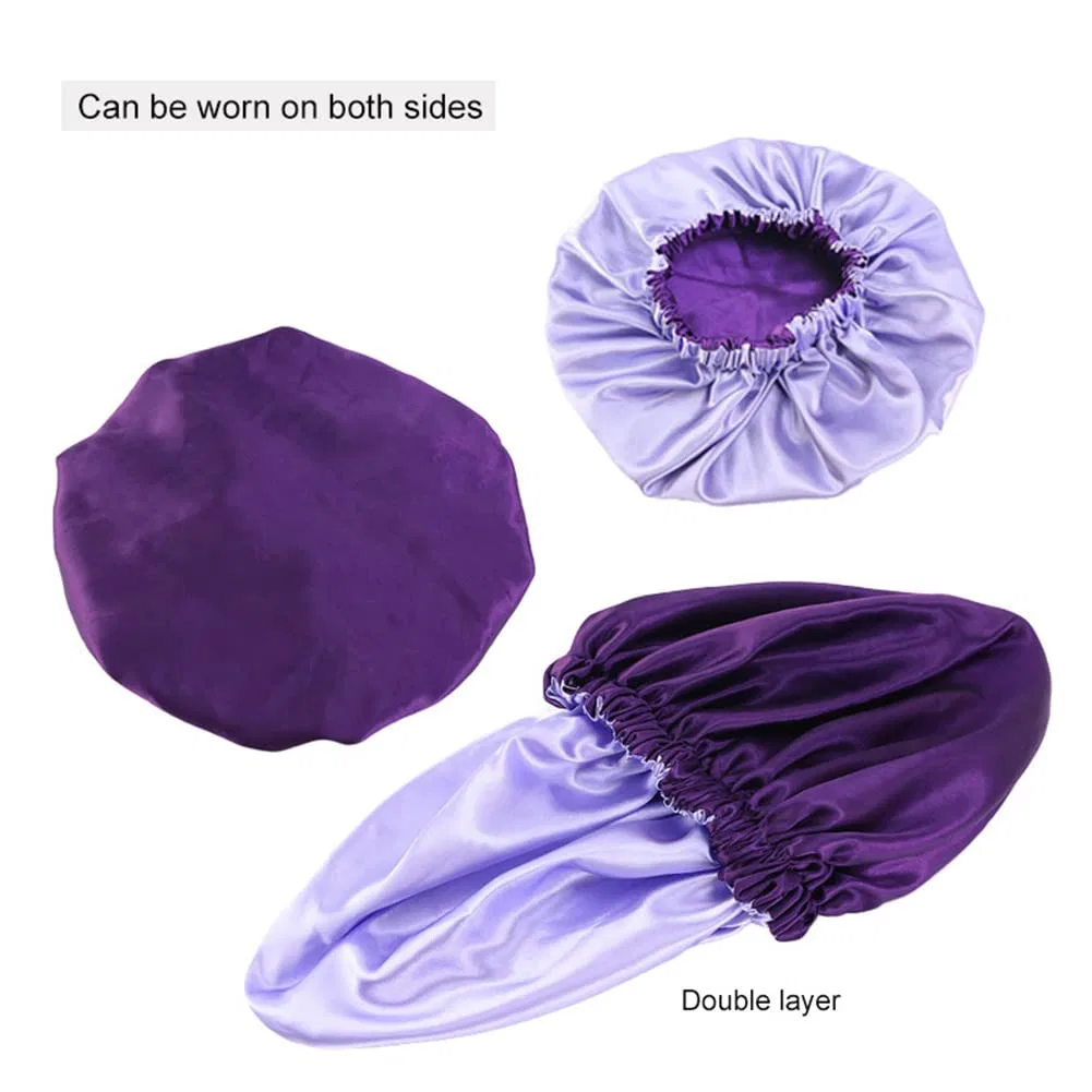 Чепчик для сна Satin Double Layer Vobozeany, Sky Blue — фото 4