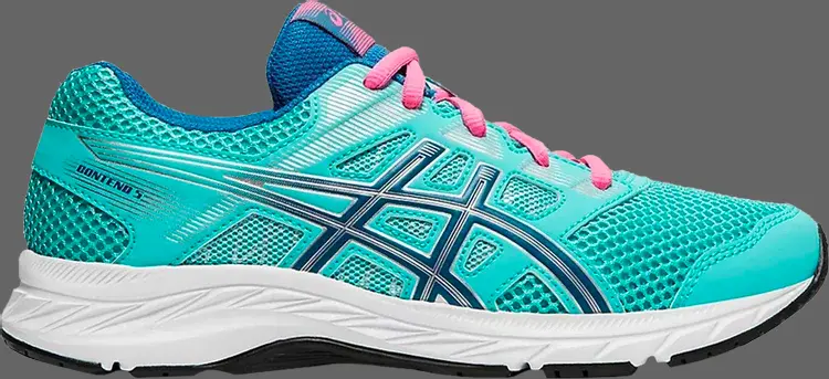 

Кроссовки contend 5 gs 'ice mint deep sapphire' Asics, зеленый