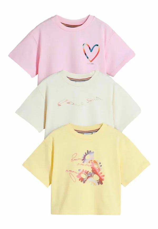 Футболки 3 шт, хлопок Paul Smith Junior, желтый/розовый