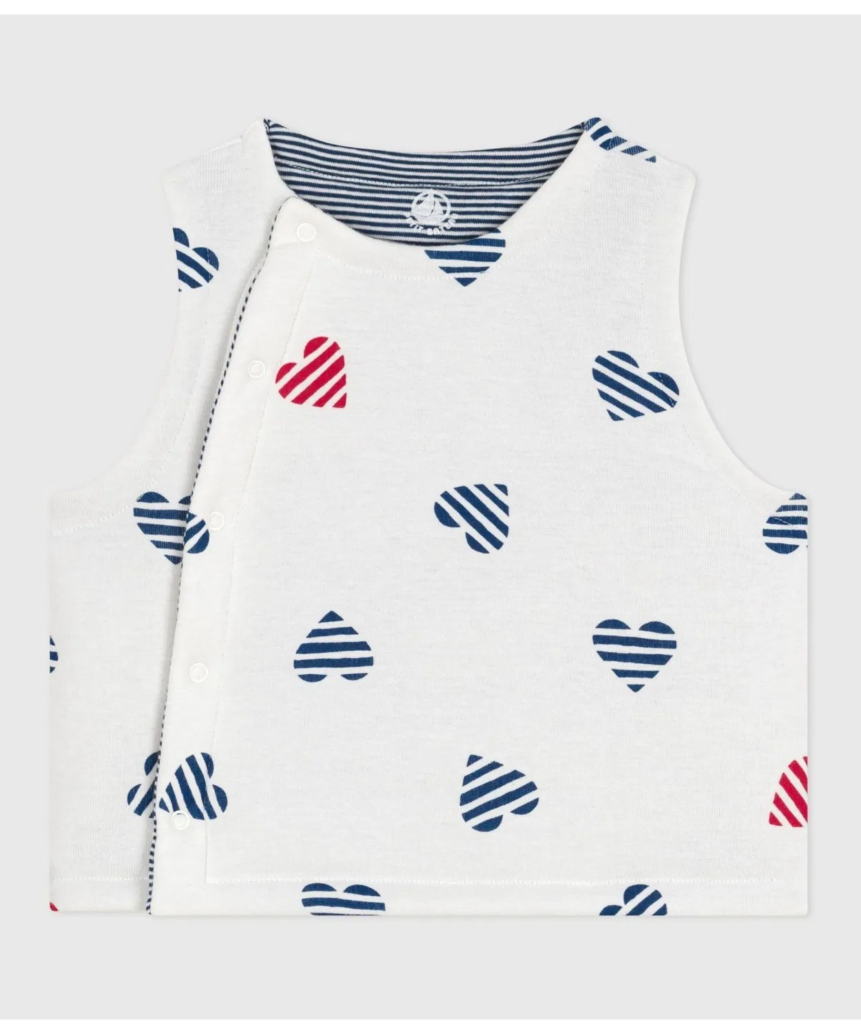 Детский жилет без рукавов с принтом Reversible Vest PETIT BATEAU, White/Red