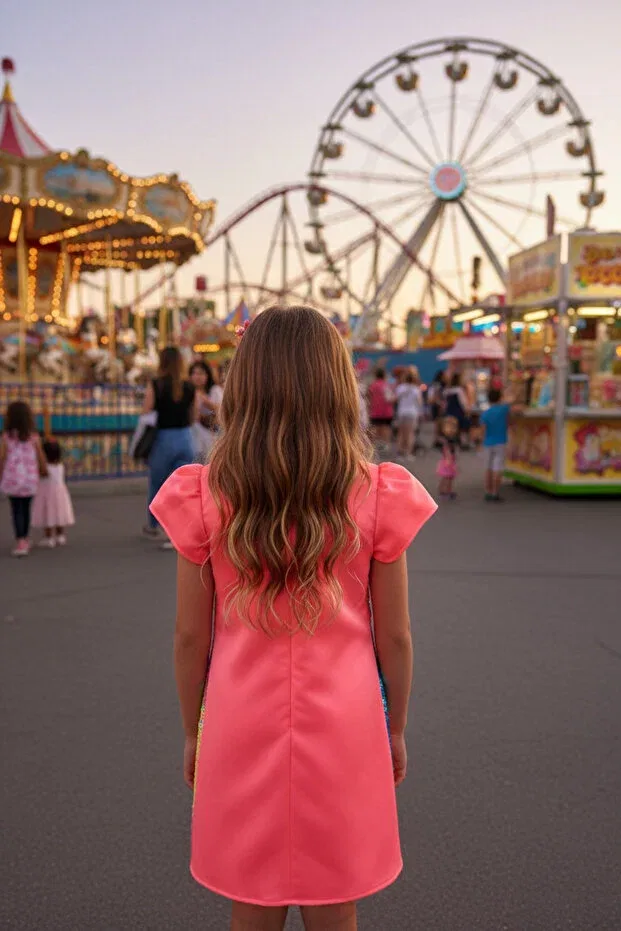 Детское платье для девочек с пайетками Dide Kids, Neon Pink — фото 2