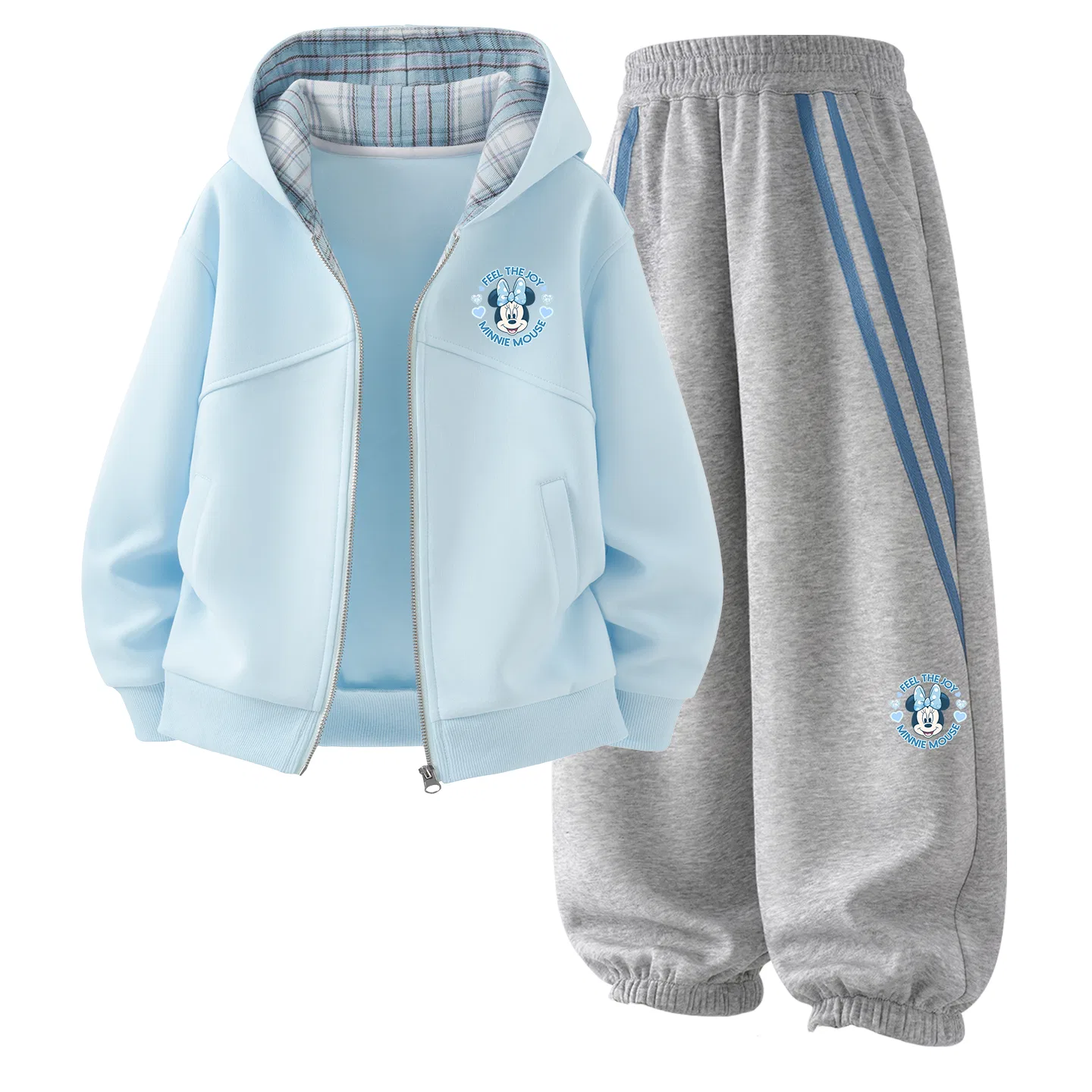 Детский спортивный комплект с капюшоном, хлопковый, Disney, Pudding Blue/Navy Blue