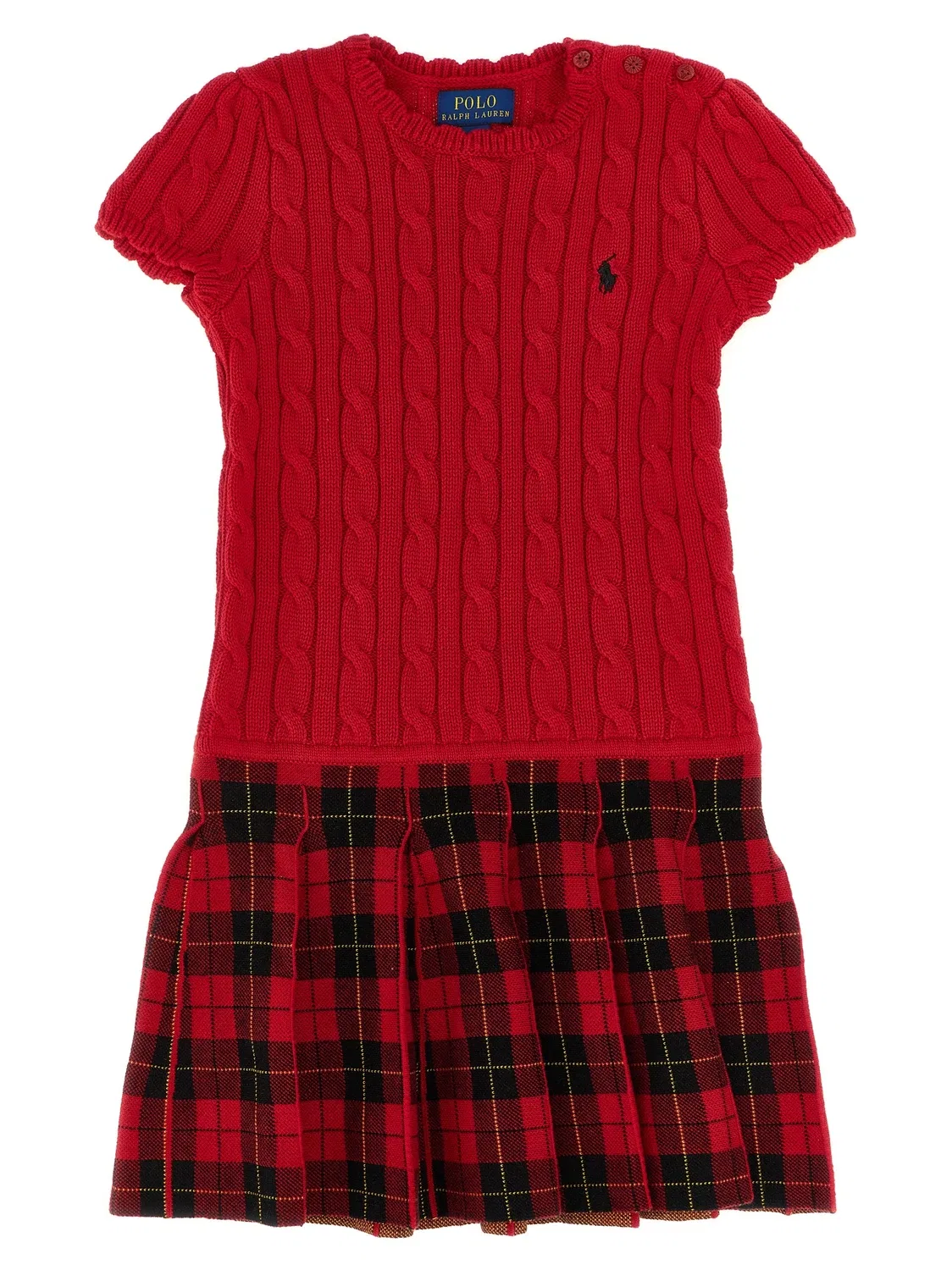 Трикотажное платье с косами Polo Ralph Lauren, красный