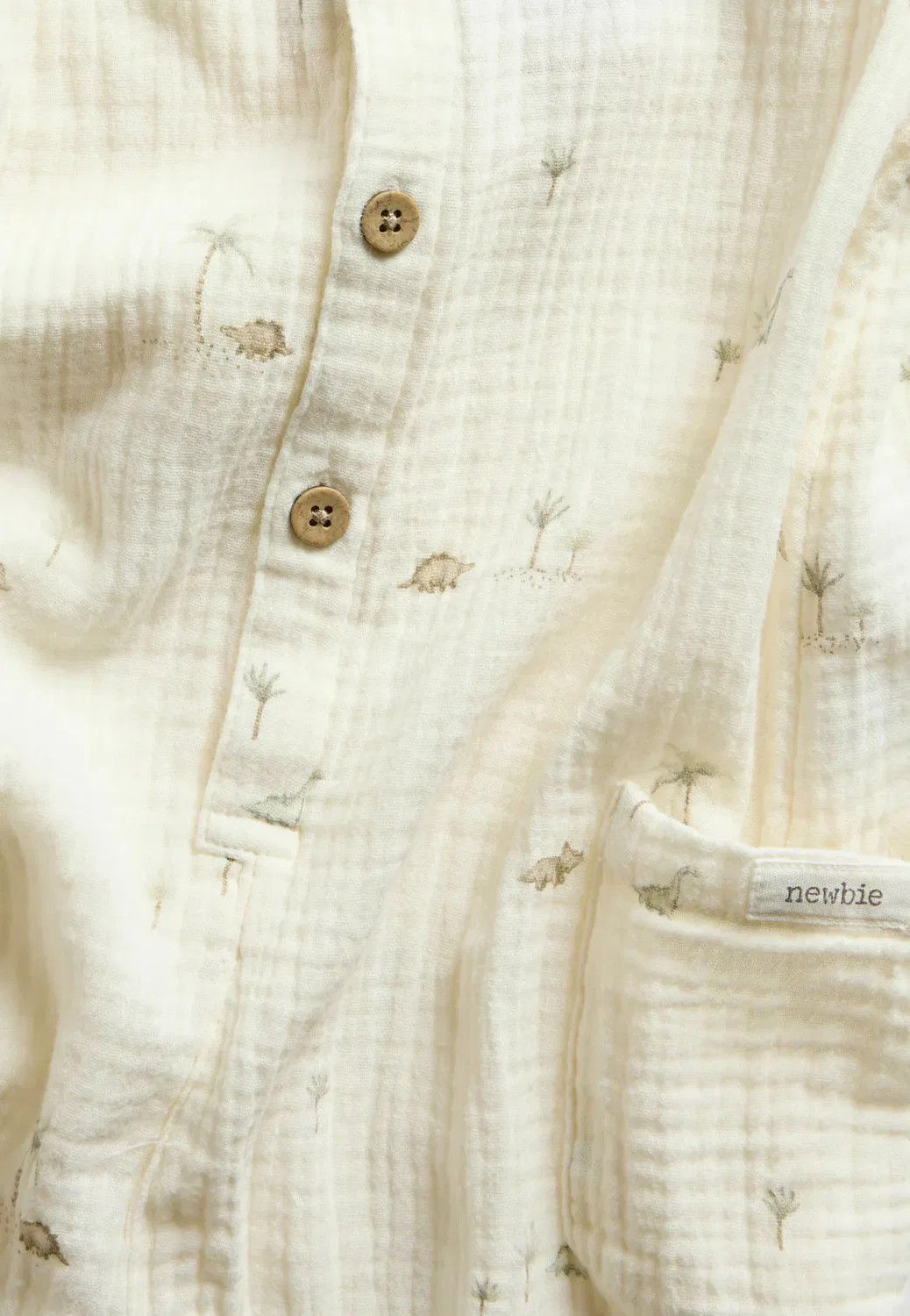 Комбинезон из тканого муслина, унисекс - комбинезон Newbie, Off-White — фото 4
