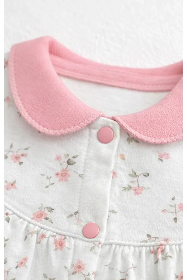 Детский комбинезон для девочек хлопковый с принтом Basics Baby Corner, Pink — фото 2