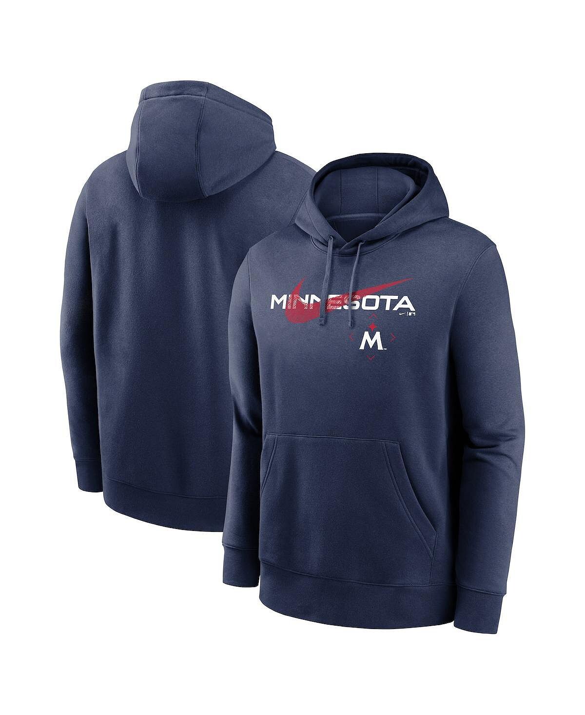 Мужская темно-синяя толстовка с капюшоном minnesota twins 2023 swoosh neighborhood Nike, синий — фото 2
