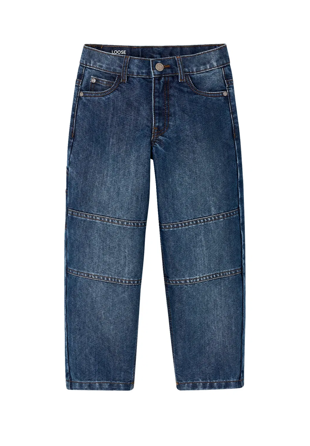 Cargojeanss jungen Regular, Bundweite Verstellbar - джинсы прямого кроя Vertbaudet, Dunkelblau