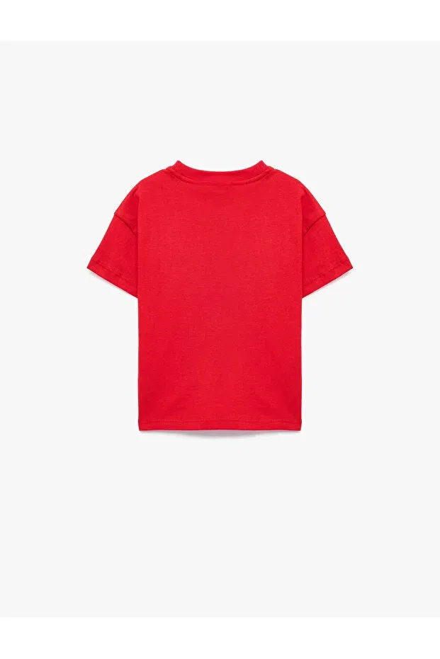 Детская футболка с коротким рукавом с вышивкой Koton, Red — фото 3