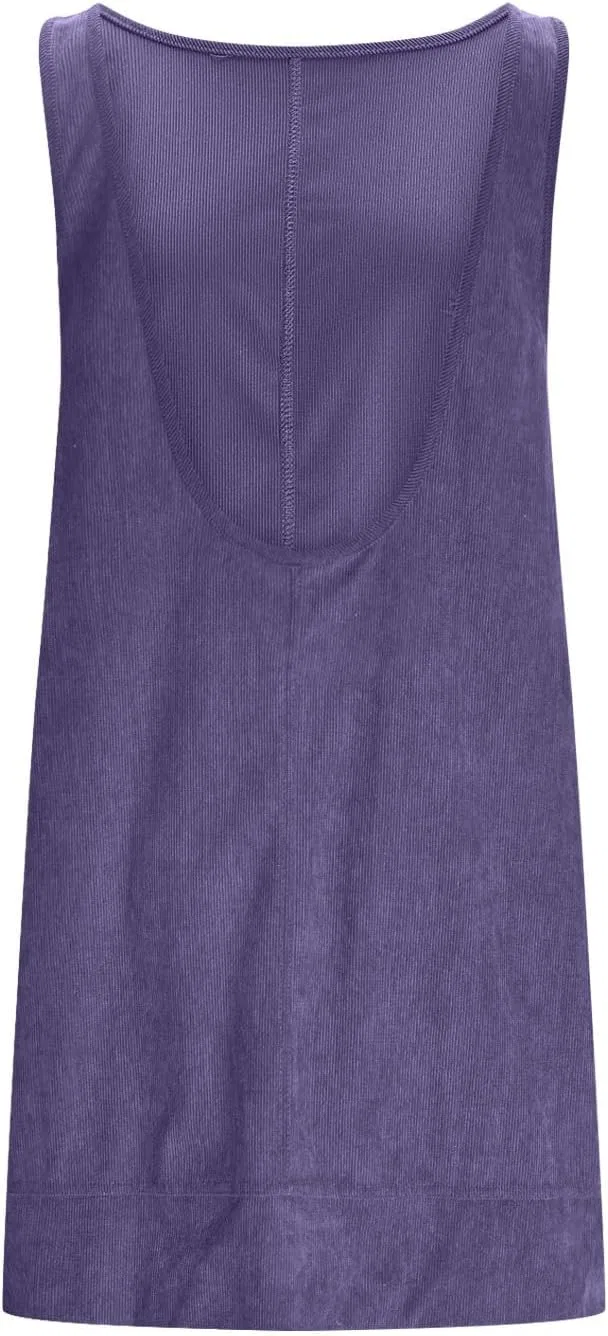 Женское мини-платье А-силуэта из вельвета с карманами, Purple — фото 3