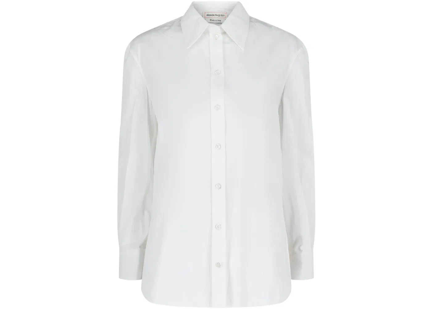 Женская рубашка с длинным рукавом Classic Cotton Alexander McQueen, Optical White