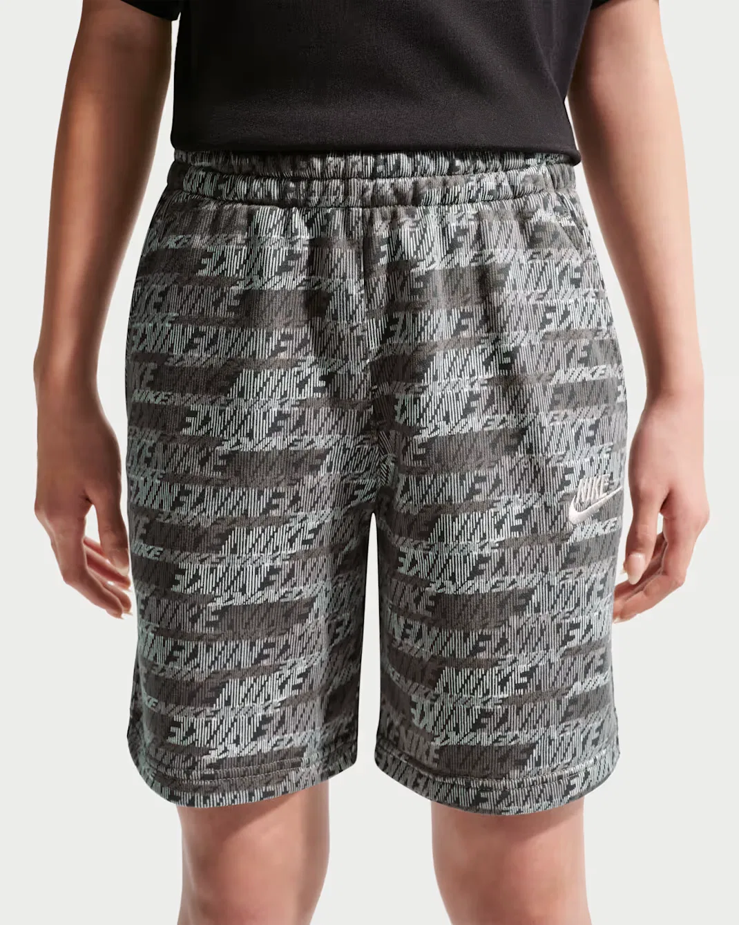 Детские шорты из французской махровой ткани Nike Sportswear Club Fleece, Cave Stone/Cave Stone/Moon Particle — фото 3