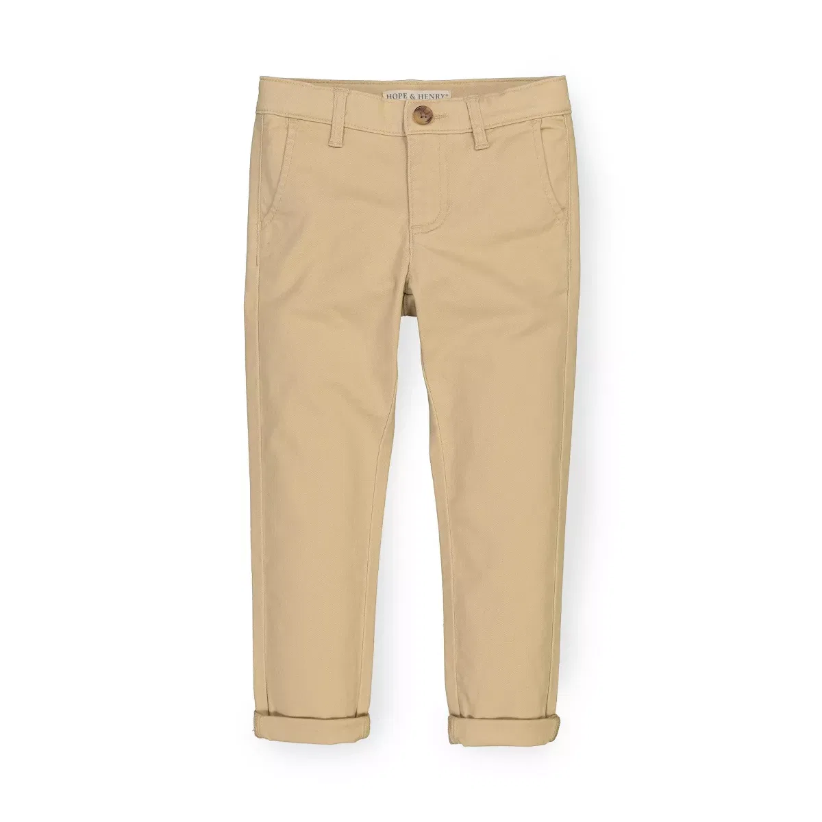 Детские брюки-чинос для мальчиков скинни из хлопка с эластаном Hope & Henry, Skinny Stretch Khaki
