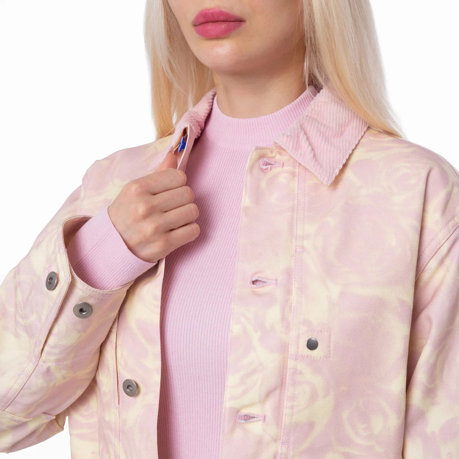 Женский хлопковый жакет с принтом All-Over Floral Cotton Jacket Burberry, Cameo Ip Pattern — фото 3