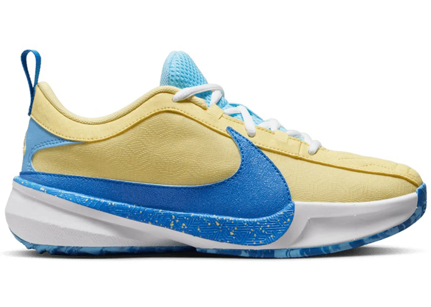 Детские кроссовки для мальчиков с принтом Nike Zoom Freak 5 Nike, Photo Blue/Soft Yellow/White/Light Laser Orange
