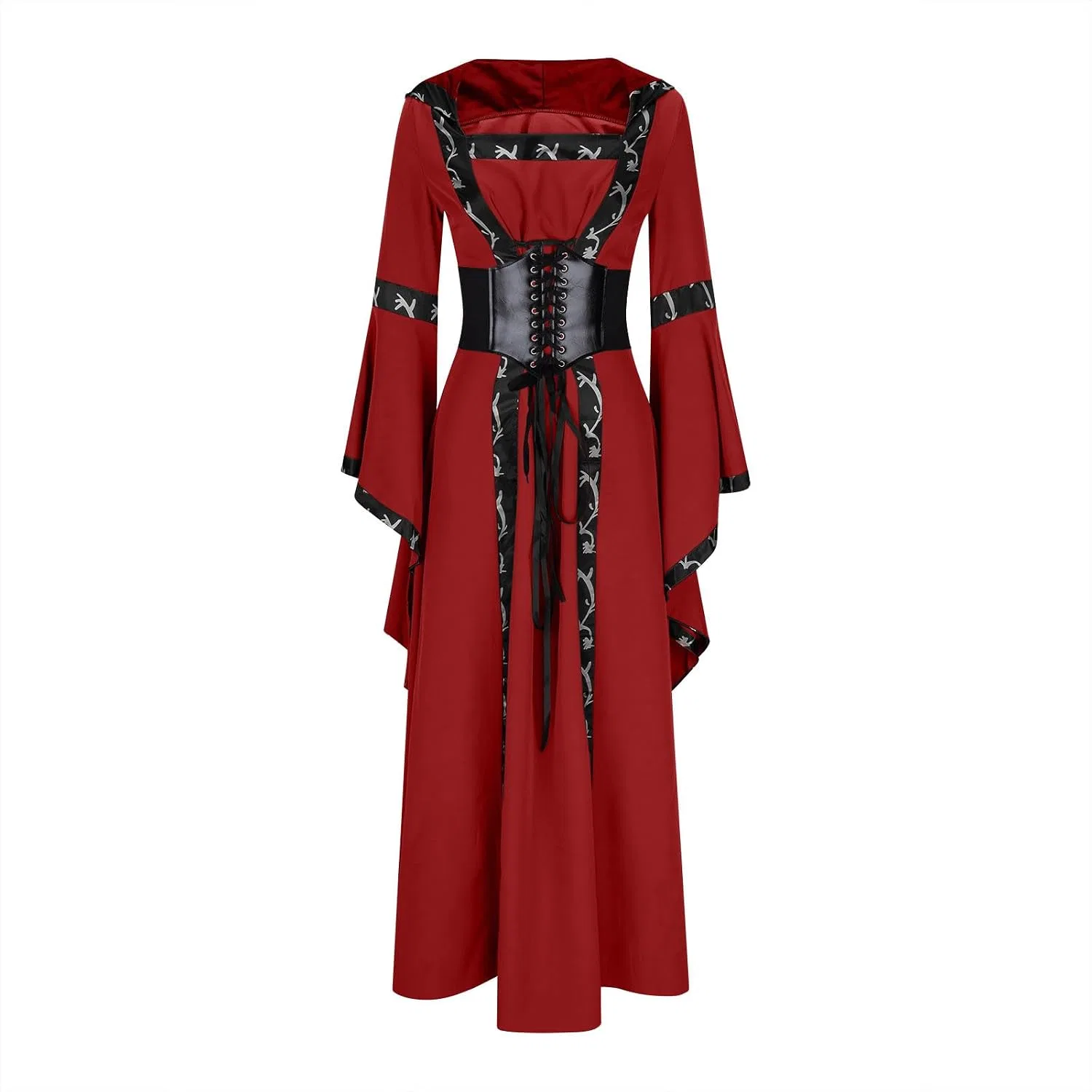 Женское платье с расклешенными рукавами Gothic Witch Vampire, Red