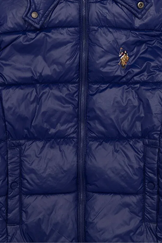 Детское пальто для мальчиков с капюшоном U.S. Polo Assn., Blue — фото 3