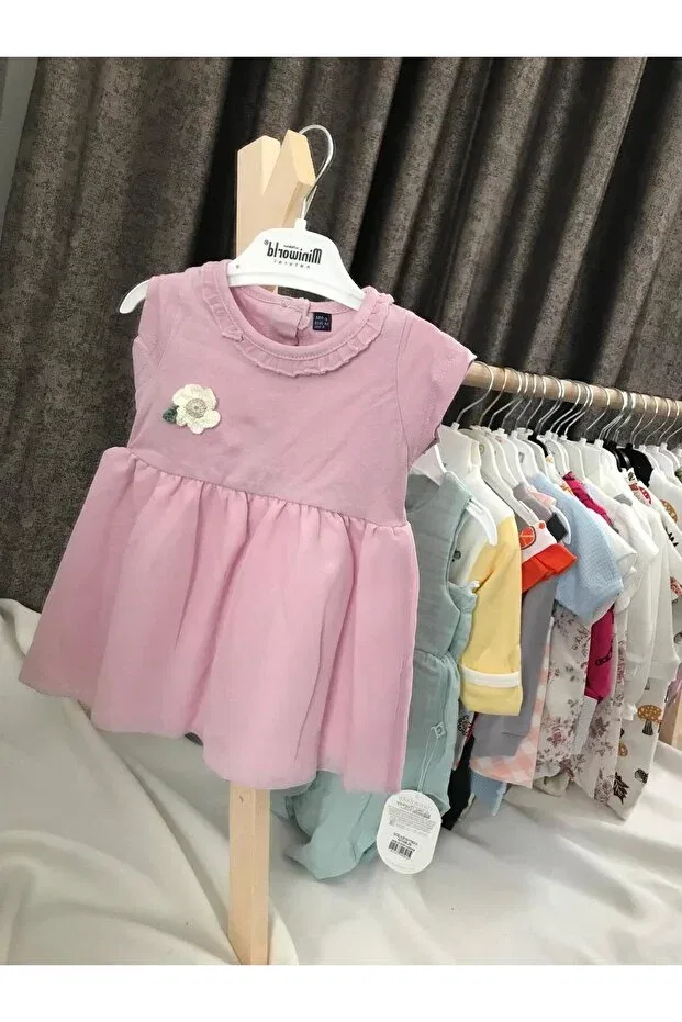 Детское платье для девочек из тюля с принтом Floral detailed Babexi, Lilac