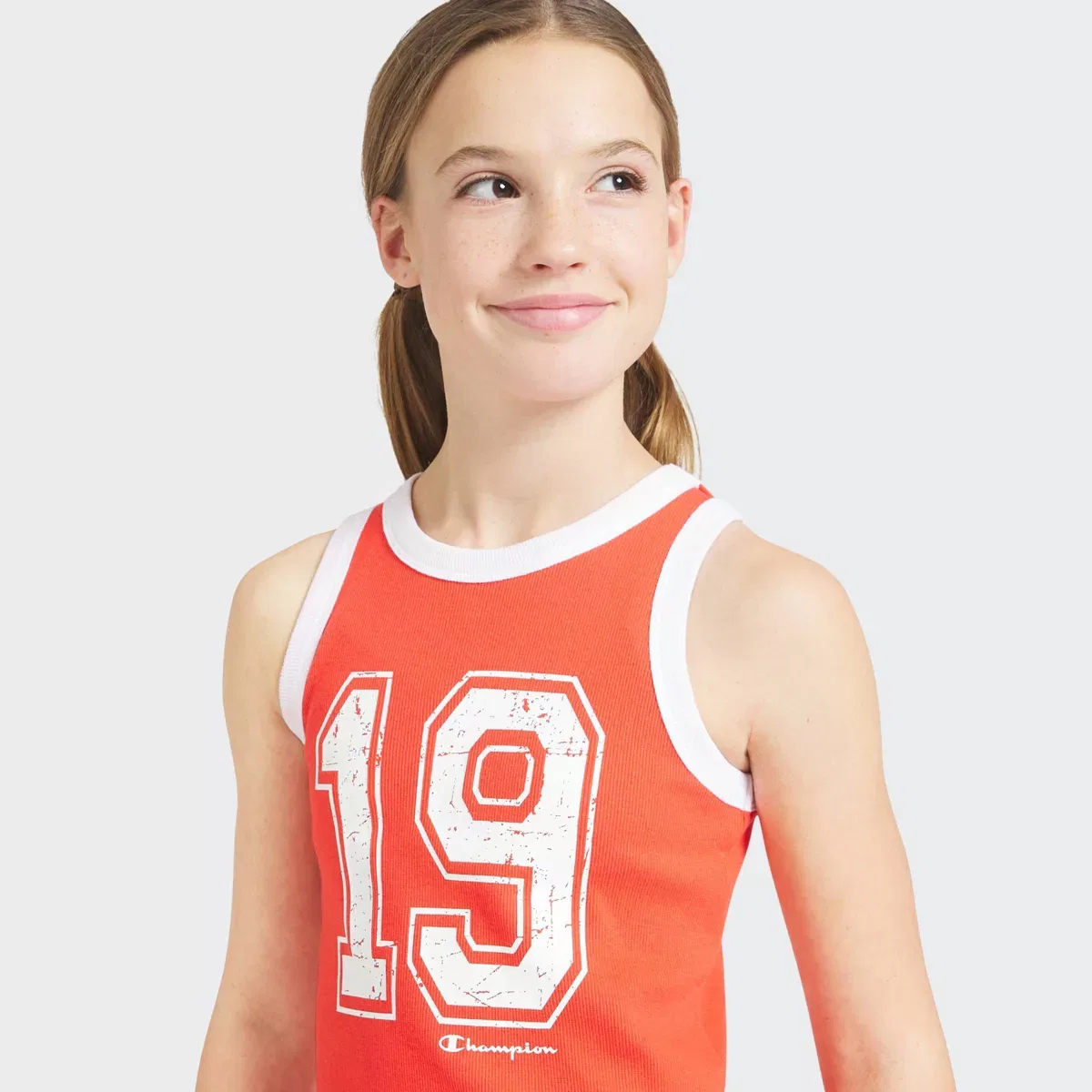 Детский топ на тонких бретелях с высоким воротом KIDS CHAMPION, Red — фото 4