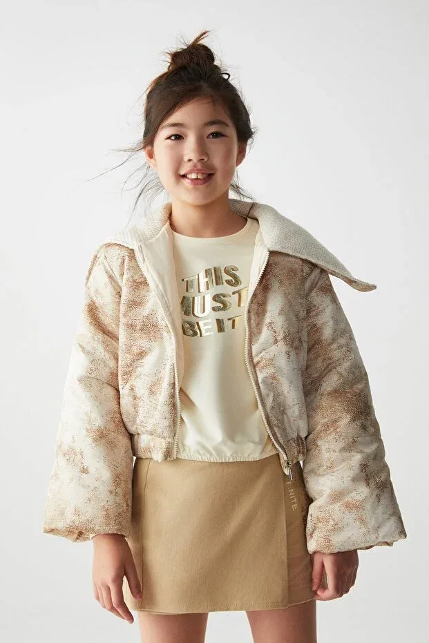 Детское пальто для девочек джинсовое Nk Kids, Cream