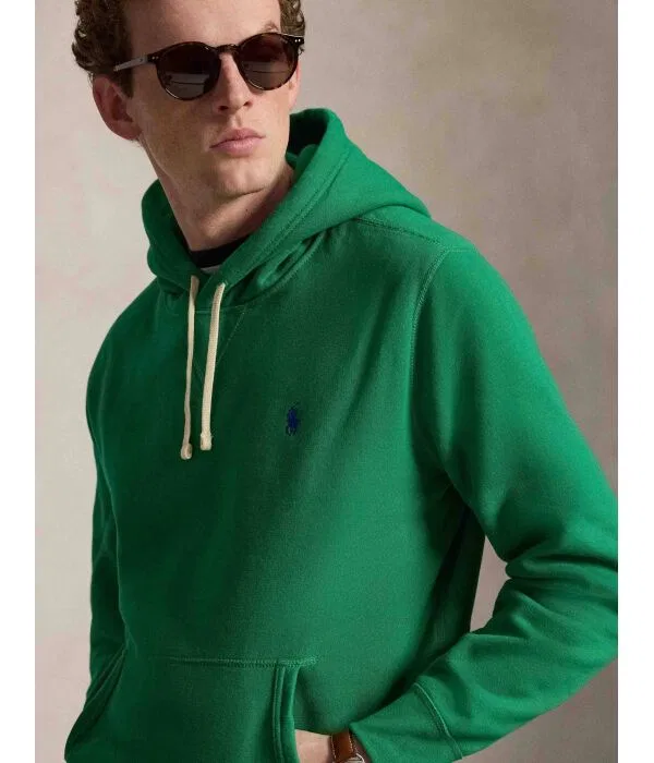 Мужская флисовая кофта с капюшоном Polo Ralph Lauren, зеленый — фото 4