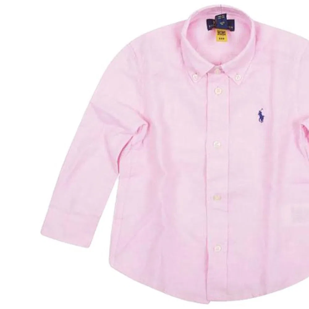 Детская рубашка хлопковая Polo Ralph Lauren, Pink — фото 4