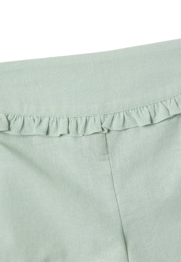 Комплект с цветами, хлопок, Set with applied flowers, Ovs, White, Green, белый/зеленый — фото 3