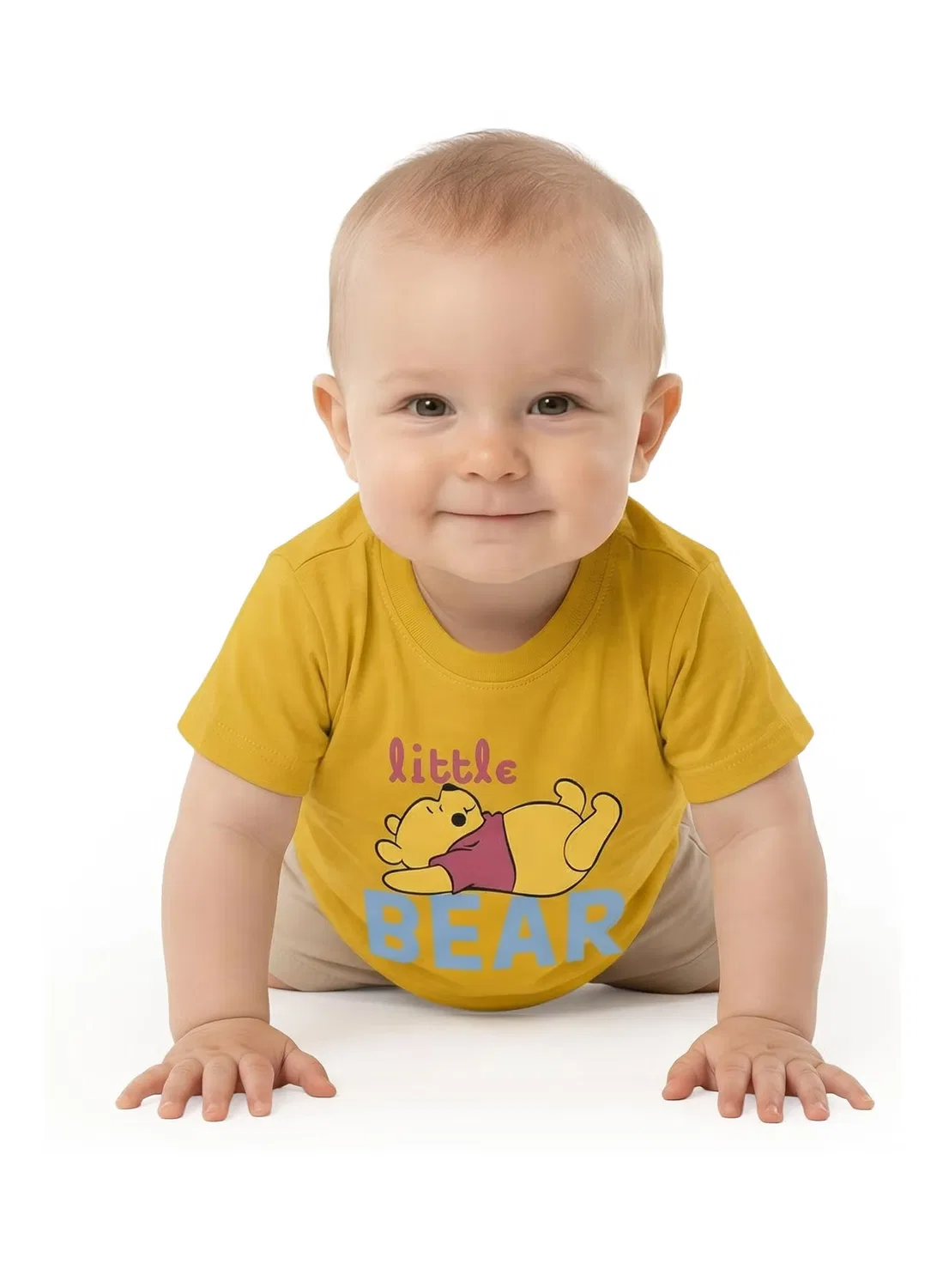 Футболка с принтом Little Bear Disney, горчичный — фото 2