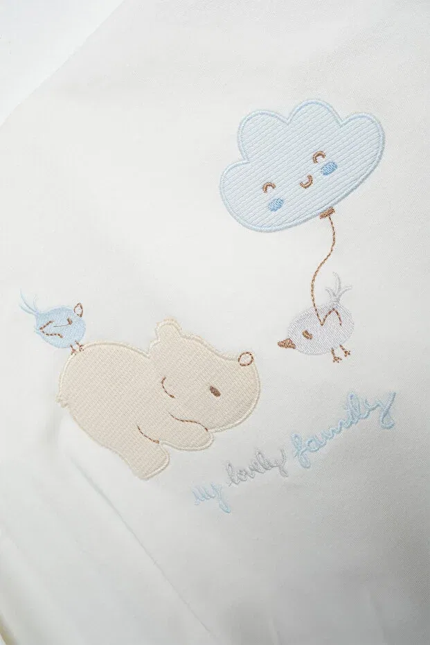 Детский комплект для выписки из роддома с принтом Cute polar bear and bird Bebitof, Blue — фото 2