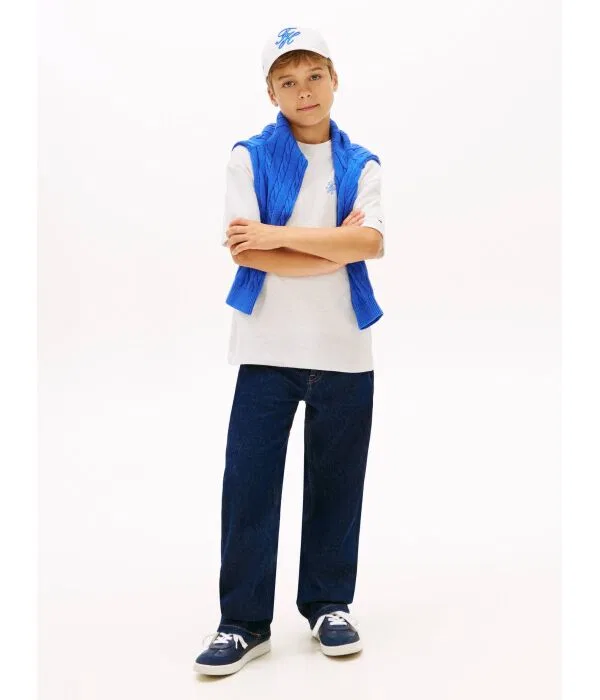 Детская футболка с круглым вырезом Regular Fit Tommy Hilfiger, Écru — фото 2