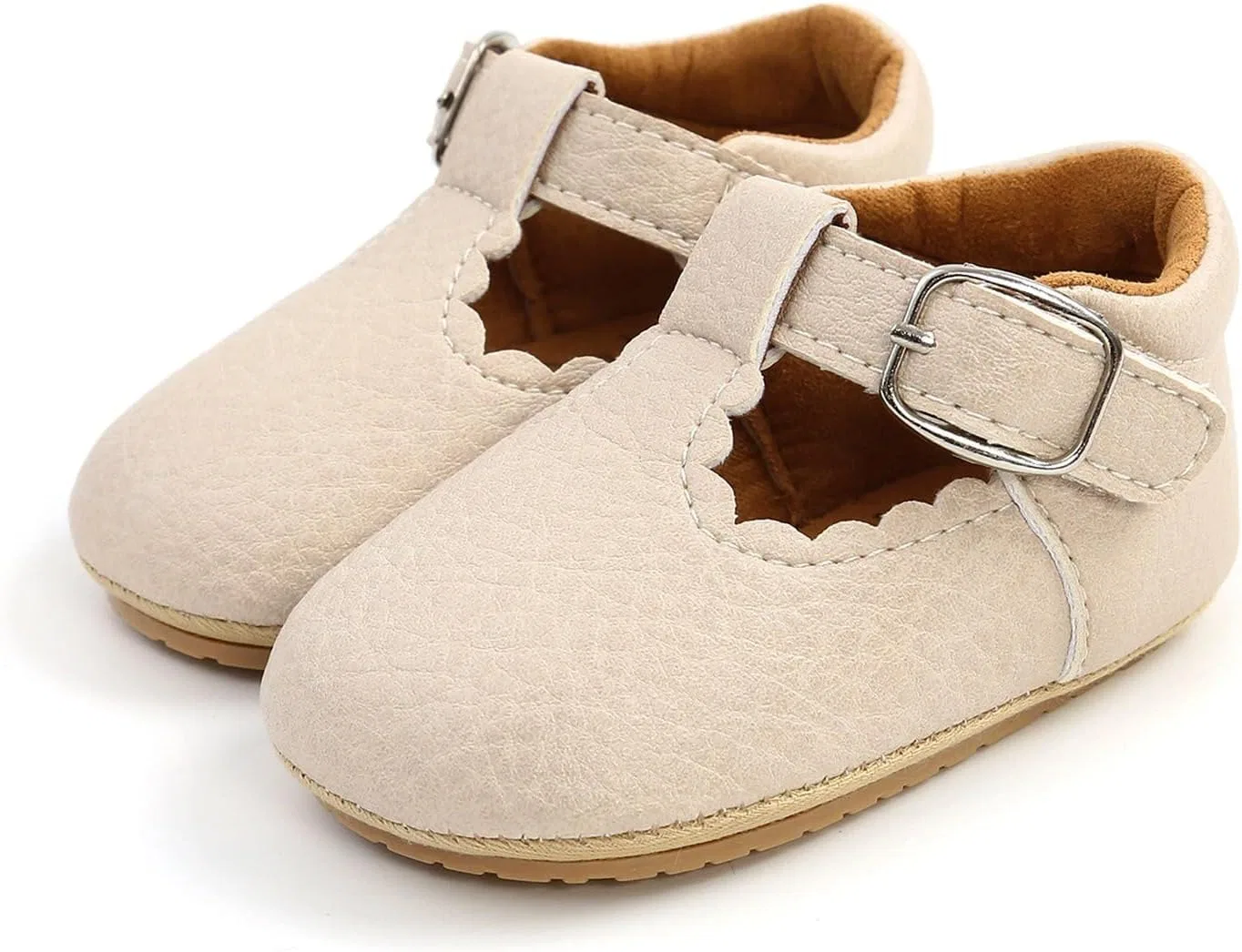 Детские туфли Мэри Джейн для девочек с принтом, бренд, Beige — фото 2