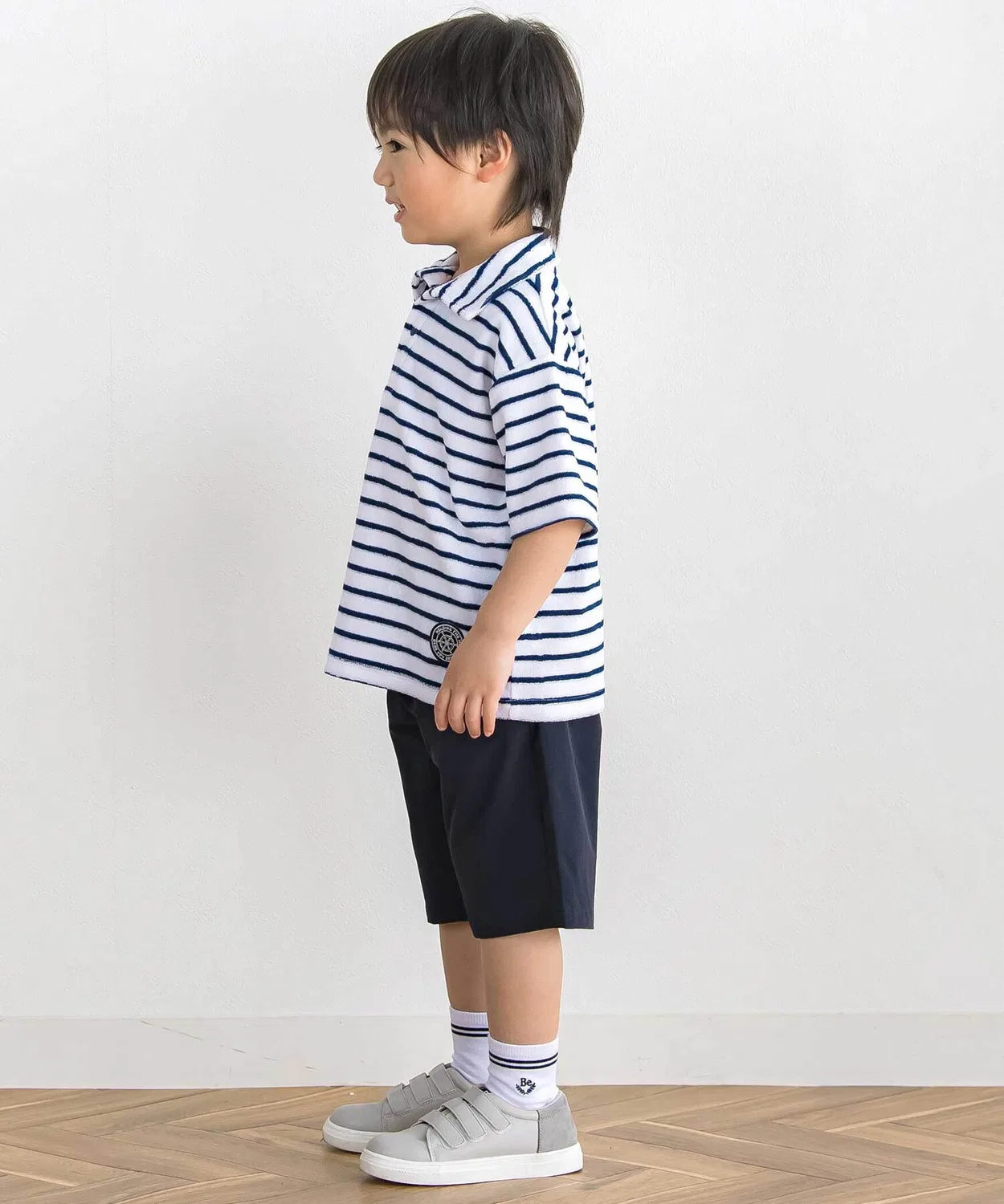 Детская футболка-поло с длинным рукавом хлопковая BeBe Petits Pois Vert, Blue — фото 4