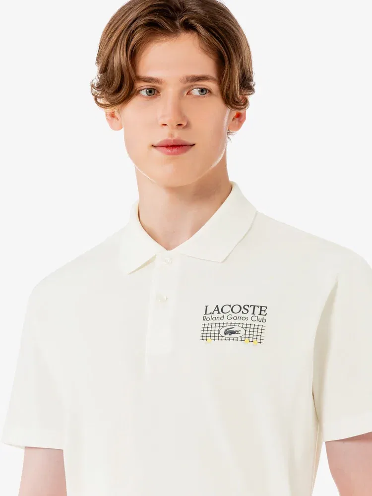 Поло с графическим принтом Roland Garros LACOSTE, White — фото 2