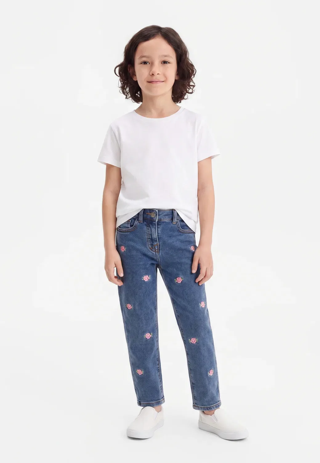 Рикамо - джинсовые шорты Monnalisa, Blu Stone Denim