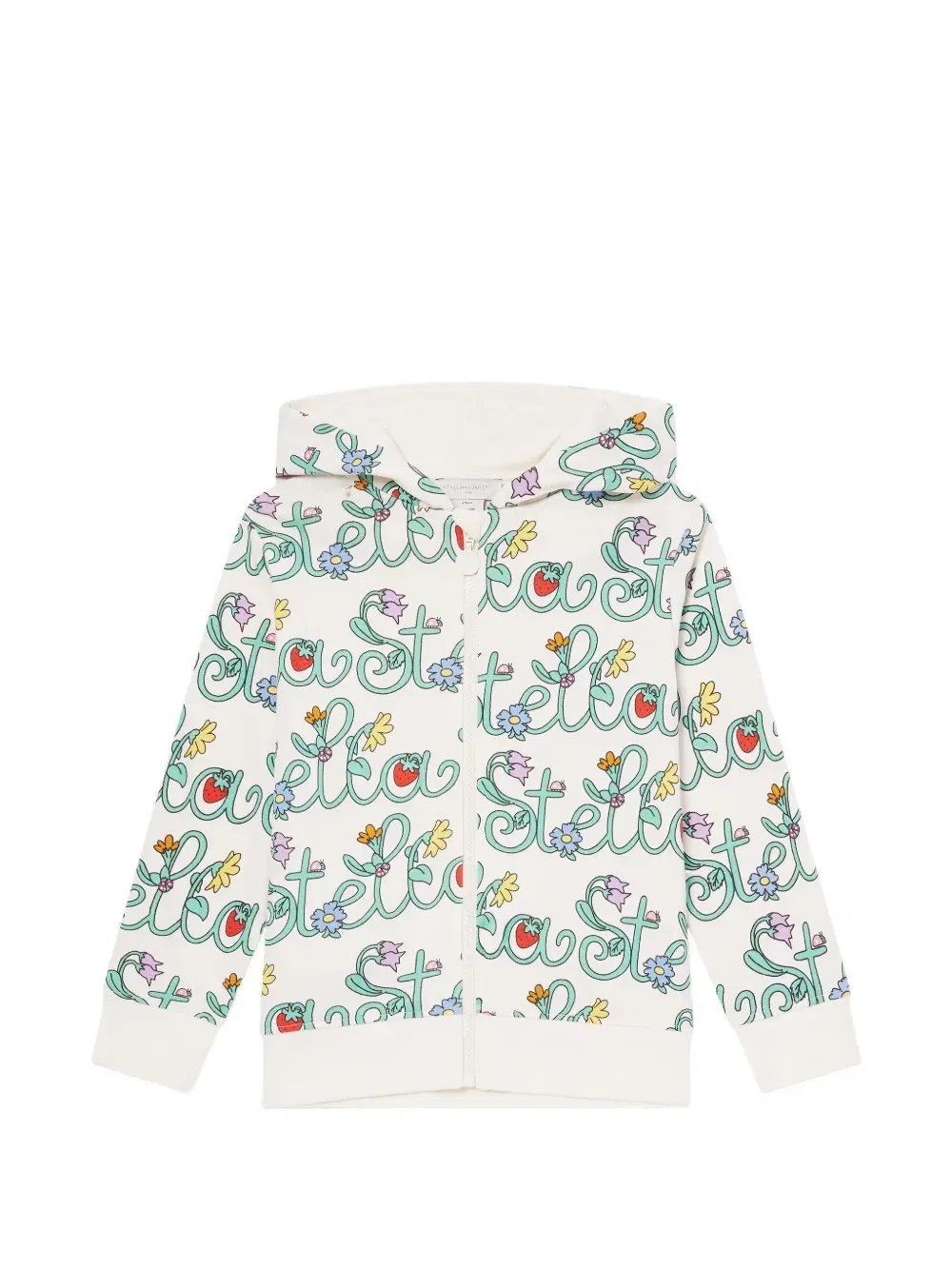 Худи Stella Vine на молнии с логотипом Stella McCartney Kids, белый