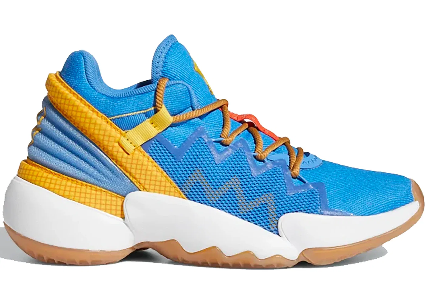 Детские кроссовки с принтом Adidas D.O.N. Issue #2 Toy Story Woody, Ray Blue/Gold Orange/Mesa