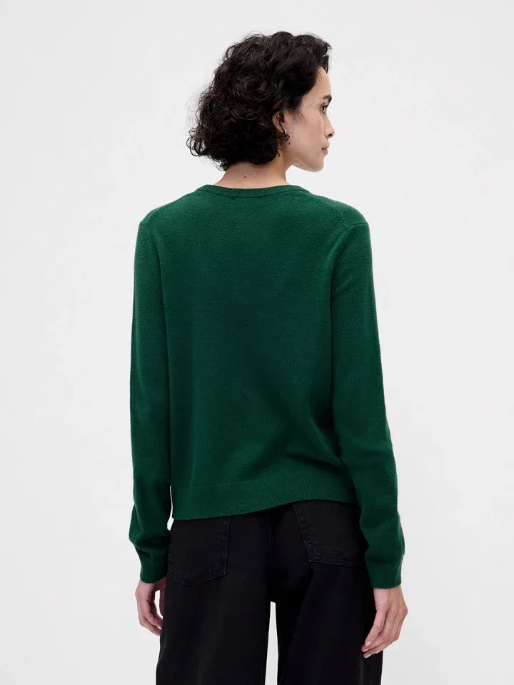 Женский кардиган с круглым вырезом GAP, Dark Green — фото 2
