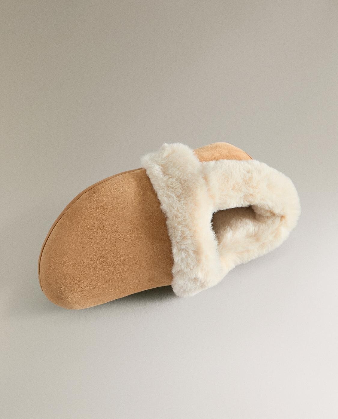 Детские тапочки Zara Home Cosy Leather, коричневый/белый — фото 4