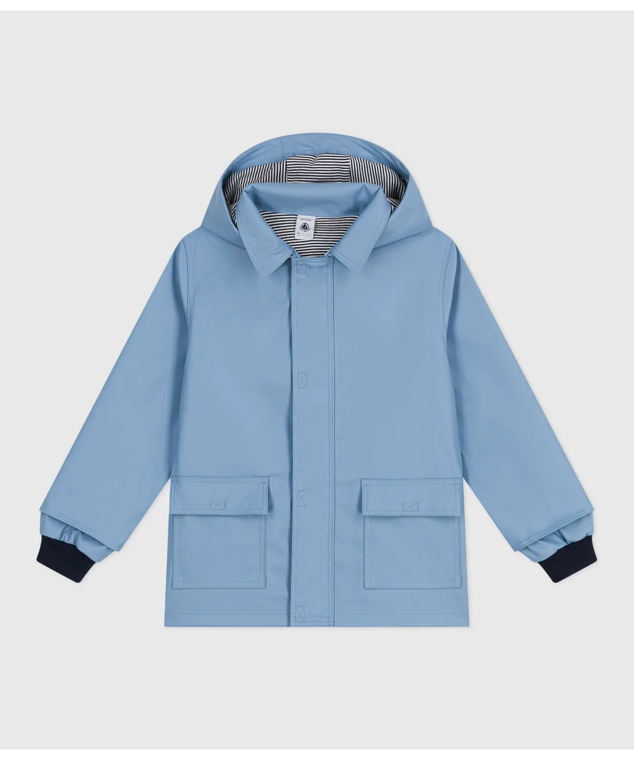 Детская куртка-парка с капюшоном, модель Yacht Parker PETIT BATEAU, Light Blue